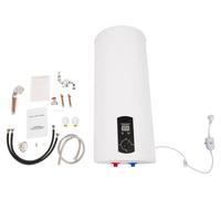 Chauffe-eau électrique - Chauffe-eau de 60 l - Avec douchette et robinetterie - Montage vertical - 220 V, 2000 W - IPX4 - Raccord G1/2 - 25–75 °C - Blanc