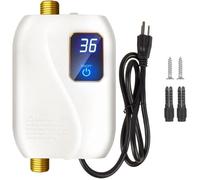 Chauffe-eau Électrique Instantané 3500W 220V avec Affichage de la Température, 28-55 °C, Étanche pour Lavabo, Salle de Bain,