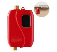 Chauffe-eau électrique instantané compact - Rouge - Socle inclus - Puissance : 3000 watts