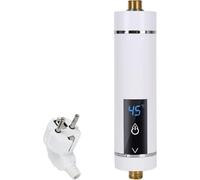 Chauffe-eau électrique instantané - Petit chauffe-eau - Eau chaude instantanée - Sans réservoir avec écran - 3500 Watts - Blanc