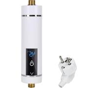 Chauffe-eau électrique instantané - Petit chauffe-eau - Eau chaude instantanée - Sans réservoir avec écran - 3500 Watts - Blanc