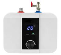 Chauffe-eau électrique - Mini-chauffe-eau - 6 litres - 1500 W - Écran LED - Montage mural ou sur pied - Prise européenne - Blanc