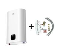 Chauffe Eau Electrique Plat Mural Multipositions Kimoro Sannover 50 Litres + Kit d'Installation Complet NF