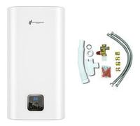 Chauffe Eau Electrique Plat Mural Multipositions Kimoro Sannover 50 Litres + Kit d'Installation Complet NF Blanc G