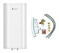 Chauffe Eau Electrique Plat Mural Multipositions Valorie Sannover 100 Litres + Kit d'Installation Complet NF Blanc G