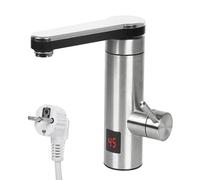 Chauffe-Eau électrique Robinet électrique Instantané en Acier Inoxydable 3 kW Avec affichage de la température LED à 360°, Robinet pour d'eau sans réservoir Cuisine et Salle de Bain