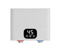Chauffe-eau électriques 220V 5500W Mini Chauffe-eau Instantané avec Affichage de la Température à LED Réservoir D'eau Chaude pour Cuisine et Salle de Bain, Chauffage Rapide, Square