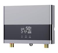 Chauffe-eau électriques 220V 6000W, Chauffe-eau électrique sans réservoir | Petit chauffe-eau instantané électrique économie d'eau Avec écran numérique, Pour cuisine, salle de bain, lavage (Sliver)