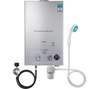 Chauffe-eau gaz - Eau chaude instantanée - Douche et lavage - Combustion économe en énergie - 18 litres par minute - Acier inoxydable