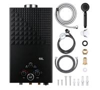 Chauffe-eau gaz portable instantané 18L pour camping caravane extérieur 36KW 2.9-116PSI 4.75GPM 122837BTU Noir haute efficacité