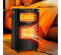 Chauffe-eau hybride Peviasot avec chauffage au quartz, gaz 4,2 kW + électrique 1,2 kW, pliable, sur 5 roulettes, incluant 2 adaptateurs EU