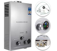 Chauffe-eau instantané à gaz - 12 l - 24 kW - Chauffe-eau à gaz liquide pour salle de bain - Chauffe-eau instantané sans réservoir
