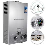 Chauffe-eau instantané à gaz - 6 l - 12 kW - Chauffe-eau à gaz liquide pour salle de bain - Chauffe-eau instantané sans réservoir
