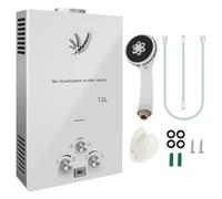 Chauffe-eau instantané à gaz de 12 l avec réglage de la température ± 1 ℉, montage mural peu encombrant pour maisons de vacances, petites maisons et douches dans toute la maison (LPG)