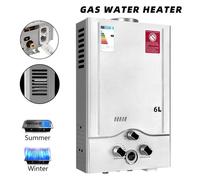 Chauffe-eau instantané à gaz de 8 litres, 16 kW, affichage LED, modes hiver/été, protection contre la surchauffe