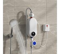Chauffe-eau instantané compact, 5500 W, écran tactile LED, plage de température de 30 à 55°C, indice de protection IPX4, kit de douche
