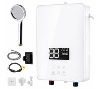 Chauffe-eau instantané électrique - 6000 W de puissance - 19 cm de largeur - 28 cm de hauteur - Blanc - Pour douche et cuisine