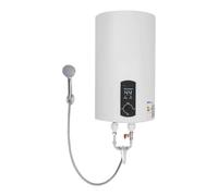 Chauffe-eau mural vertical 2000 W - Chauffe-eau électrique numérique - Chauffe-eau mural résistant à la pression - Chauffe-eau sanitaire - Réservoir de 30 l avec douchette à main - Tuyau de douche