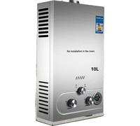 Chauffe-eau portable au GPL, débit 8 l, puissance de chauffage 16 kW, 10 l 20 kW argent