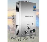 Chauffe-eau portable au GPL, débit 8 l, puissance de chauffage 16 kW, 12 l 24 kW argent
