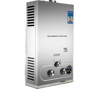 Chauffe-eau portable au GPL, débit 8 l, puissance de chauffage 16 kW, 18 l 36 kW argent