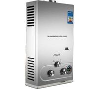 Chauffe-eau portable au GPL, débit 8 l, puissance de chauffage 16 kW, 8 l 16 kW argent