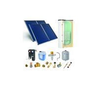 Chauffe-eau solaire : 4 capteurs solaires fixation toiture inclinée + ballon ECS 500L - - PSOLECSE45