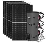 Chauffe-eau solaire de 300 litres - Système solaire de 2,64 kWc - Chauffage photovoltaïque de 1800 W - Adapté pour la salle de bain et la cuisine