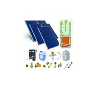 Chauffe-eau solaire toiture inclinée 5 capteurs solaires. ballon 800L production ECS bain-marie (191L)