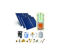 Chauffe-eau solaire toiture inclinée 6 capteurs solaires. ballon 800L production ECS bain-marie (191L)