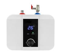 Chauffe-eau sous évier 6 L - Mini chauffe-eau instantané 1500 W - 220 V - Réservoir de stockage d'eau chaude - 0-65 °C - Affichage numérique LED - Chauffe-eau électrique idéal pour éviers de cuisine