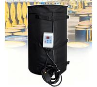 Chauffe-Fût Avec Thermostat Et Minuterie 55 Gallons, Couverture Chauffante IBC 200L Avec Contrôle De Température 0-120°C Et Fonction De Sécurité Automatique(Black)
