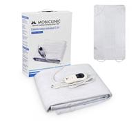 Mobiclinic, Couverture chauffante électrique, 150 x 80 cm, Très faible consommation, 3 niveaux de température, Chauffe-lit ajustable, Marque européenne, Chauffe-matelas, Lavable, Blanc