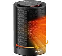 Chauffe-pièce électrique, oscillation 80°, thermostat réglable, noir, 1200W