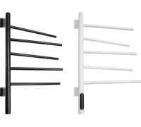Chauffe-serviettes électrique - Barre porte-serviettes murale - orientable à 180° - Écran LED - IPX5 résistant aux éclaboussures - Noir