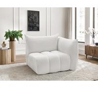 Chauffeuse 1 place avec accoudoir pour canapé modulable AZRA tissu bouclette blanc angle droit BOBOCHIC 1 places Angle droit Blanc