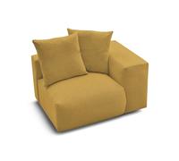 Chauffeuse 1 place avec accoudoir pour canapé modulable VOLTAIRE tissu chiné jaune angle droit BOBOCHIC 1 places Angle droit Jaune
