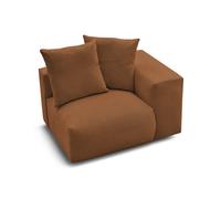 Chauffeuse 1 place avec accoudoir pour canapé modulable VOLTAIRE tissu chiné orange angle droit BOBOCHIC 1 places Angle droit Orange