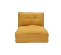 Chauffeuse 1 place convertible en tissu effet velours jaune moutarde SALLY