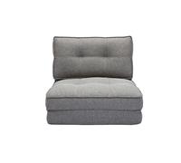Chauffeuse 1 place convertible en tissu gris chiné SALLY