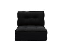 Chauffeuse 1 place convertible en tissu noir SALLY