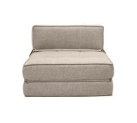 Chauffeuse 1 place convertible en tissu taupe KATY