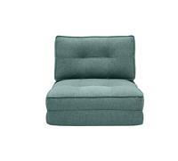 Chauffeuse 1 place convertible en tissu vert de gris SALLY