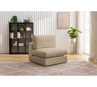 Chauffeuse 1 place pour canapé modulable PARIS tissu bouclette marron BOBOCHIC 1 places Marron