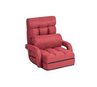 chauffeuse 1 place rouge 167 x 71 x 12cm en tissu avec oreiller,5 positions disponibles