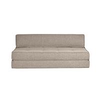 Chauffeuse 2 places convertible en tissu taupe KATY