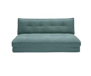 Chauffeuse 2 places convertible en tissu vert de gris SALLY
