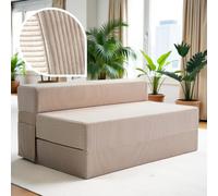 Chauffeuse 2 Places Convertible - Matelas Pliable 120x200 pour Invités ou Adulte - Canapé en Mousse Confortable et Compact - Idéal pour Chambre, Salon, Voyage, Lit d’Appoint ou Matelas de Sol Pliant