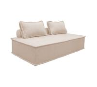 Chauffeuse 2 places pour canapé modulable tissu capitonné crème