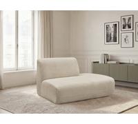Chauffeuse bout de canapé pour canapé modulable ANDA tissu chenille beige angle droit BOBOCHIC 2 places Angle droit Beige